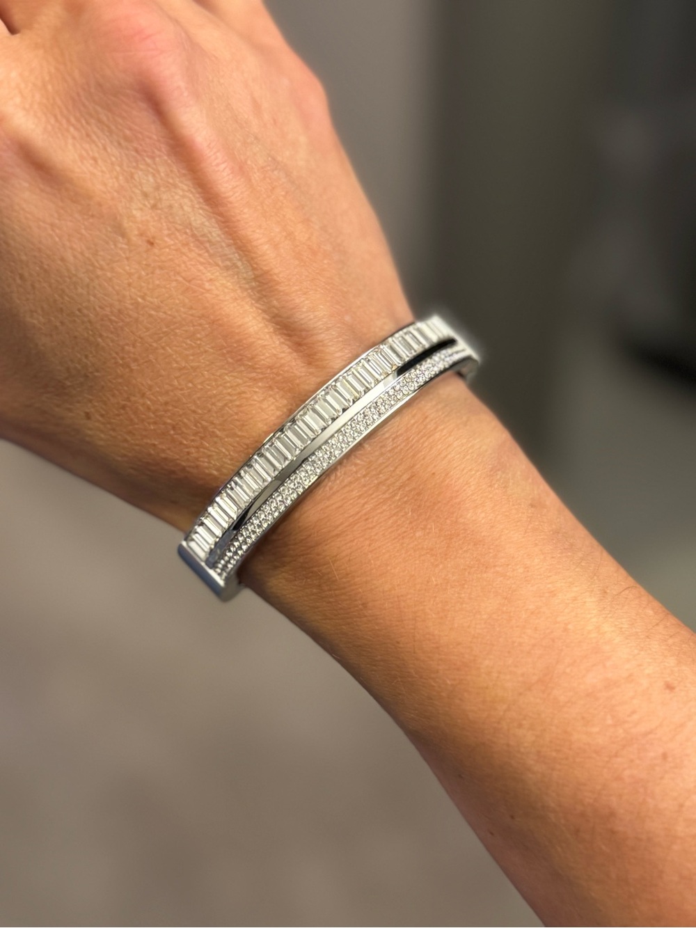 Michael Kors Double Row Baguette and Pavé Crystal Bangle Bracelet